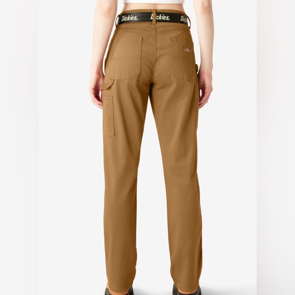 Dickies women brown duck relaxed fit carpenter utility work pants - Picture 2 of 13
